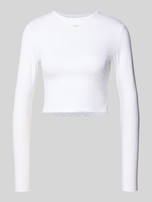 Kort shirt met lange mouwen en labelpatch Shop The Look MANNEQUINE