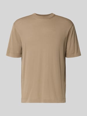 T-shirt z prążkowanym okrągłym dekoltem Shop The Look MANNEQUINE
