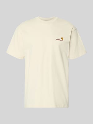 T-shirt z Wyhaftowane logo i Okrągły dekolt Shop The Look MANNEQUINE