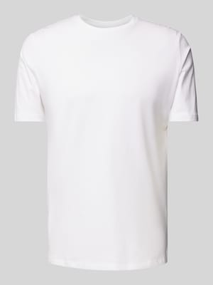 T-shirt z prążkowanym okrągłym dekoltem Shop The Look MANNEQUINE