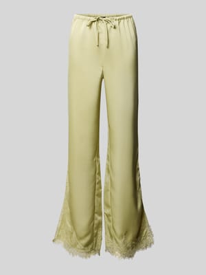 Spodnie materiałowe o rozkloszowanym kroju z obszyciem koronką Shop The Look MANNEQUINE