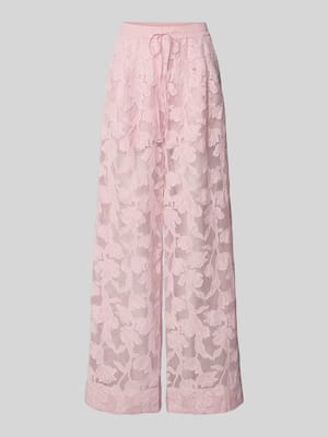 Loose fit wijde broek in semi-transparant design, model 'HENIM' Shop The Look MANNEQUINE