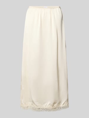 Midirock aus Viskose mit Spitzenbesatz Shop The Look MANNEQUINE