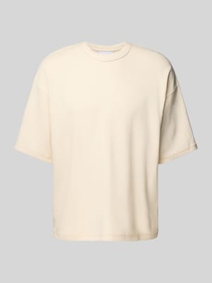 Oversized T-Shirt mit geripptem Rundhalsausschnitt Shop The Look MANNEQUINE