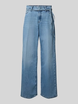 Wide leg jeans met strikceintuur Shop The Look MANNEQUINE