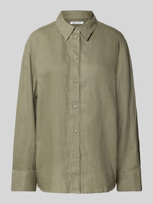 Regular fit linnen blouse met knoopsluiting, model 'SANOT' Shop The Look MANNEQUINE