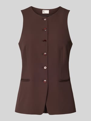 Weste mit Rundhalsausschnitt und Paspeltaschen Shop The Look MANNEQUINE