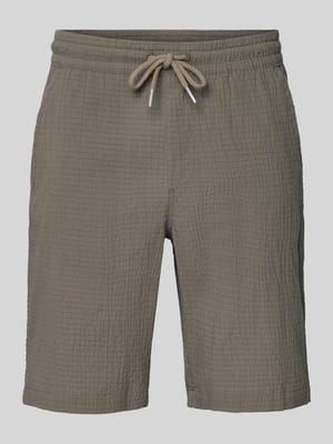 Shorts mit elastischem Bund und Strukturmuster Shop The Look MANNEQUINE