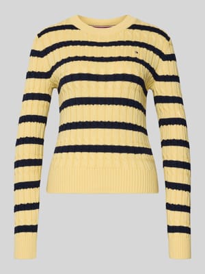 Sweter z dzianiny o kroju slim fit z czystej bawełny Shop The Look MANNEQUINE