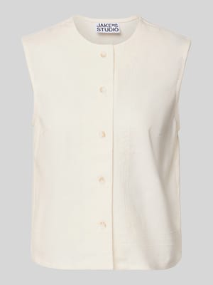Blusentop aus Leinen-Viskose-Mix mit Stitchings Shop The Look MANNEQUINE