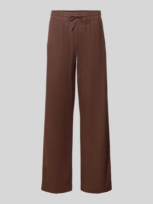 wide leg broek van linnenmix met elastische band model 'Lava' Shop The Look MANNEQUINE