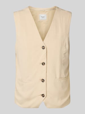 Regular Fit Leinenweste aus Viskose-Lyocell-Mix Modell 'STELLA' Shop The Look MANNEQUINE