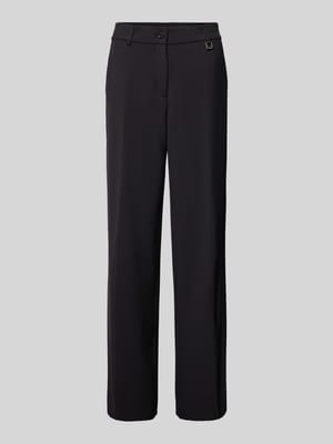 Wide leg stoffen broek met labelapplicatie Shop The Look MANNEQUINE