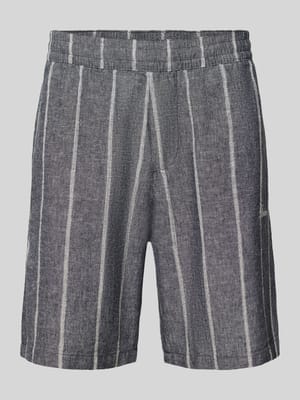 Leinenshorts mit Logo-Stitching Shop The Look MANNEQUINE