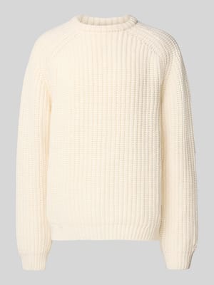 Gebreide pullover van lanawolmix met ronde hals Shop The Look MANNEQUINE