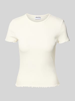 T-Shirt mit Muschelsaum Shop The Look MANNEQUINE