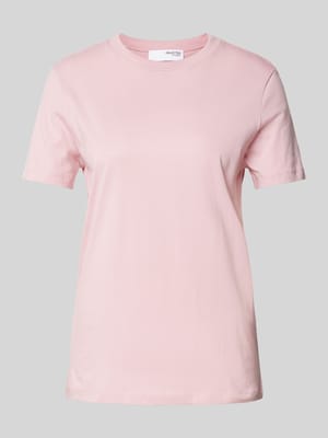 T-shirt met geribde ronde hals Shop The Look MANNEQUINE