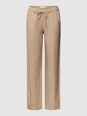 Linnen broek met riem, model 'FARINA' Shop The Look MANNEQUINE