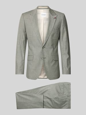 Slim Fit Anzug aus Schurwoll-Mix mit 2-Knopf-Sakko Shop The Look MANNEQUINE
