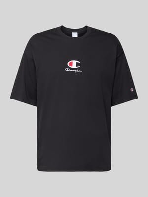 T-Shirt mit Label-Stitching Shop The Look MANNEQUINE