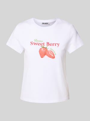 T-Shirt mit Label-Print Shop The Look MANNEQUINE