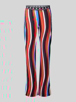 Straight fit stoffen broek met elastische band Shop The Look MANNEQUINE