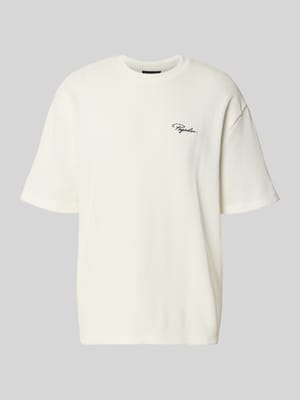 Oversized T-Shirt mit Strukturmuster Shop The Look MANNEQUINE