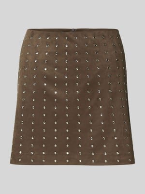 Minirock mit Ziersteinbesatz Shop The Look MANNEQUINE