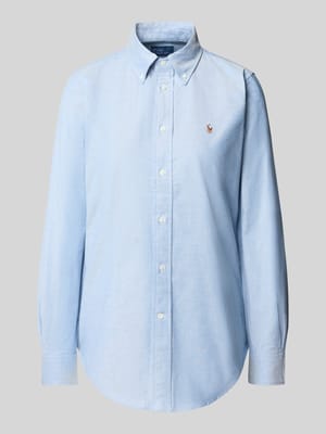 Regular fit overhemdblouse met logostitching Shop The Look MANNEQUINE