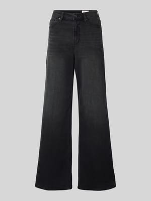 Regular fit high rise jeans met wijde pijpen, model 'SURI' Shop The Look MANNEQUINE