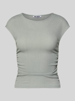 Strukturiertes T-Shirt mit Rundhalsausschnitt Shop The Look MANNEQUINE