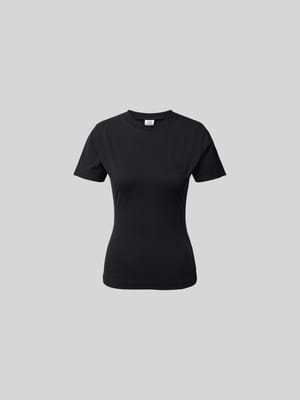 T-Shirt mit Label-Stitching Shop The Look MANNEQUINE