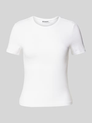 Slim Fit T-Shirt mit Rundhalsausschnitt Shop The Look MANNEQUINE