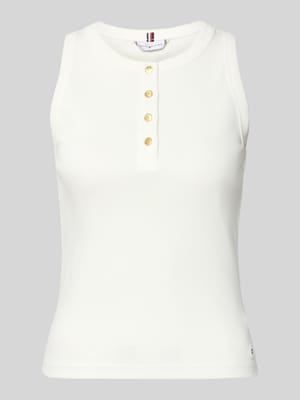 t-shirt o kroju slim fit z czystej bawełny Shop The Look MANNEQUINE