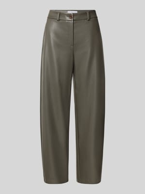 Regular fit kunstleren broek met riemlussen model 'PHIBI' Shop The Look MANNEQUINE