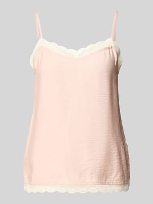 Trägertop aus Modal-Mix mit Spitzenbesatz Shop The Look MANNEQUINE