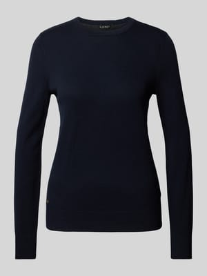 Gebreide pullover met geribde ronde hals, model 'SHAVONNE' Shop The Look MANNEQUINE