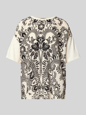 T-shirt z obniżonymi ramionami model ‘PAMPAS’ Shop The Look MANNEQUINE