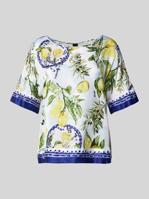 Relaxed Fit T-Shirt aus reiner Viskose mit floralem Allover-Print Shop The Look MANNEQUINE