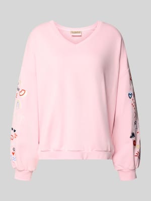 Oversized Fit Sweatshirt mit V-Ausschnitt Shop The Look MANNEQUINE
