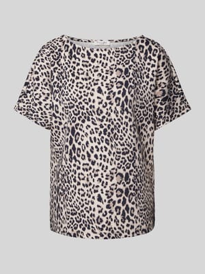 T-shirt met geribde ronde hals Shop The Look MANNEQUINE