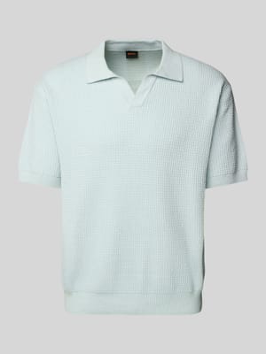 Poloshirt mit gerippten Abschlüssen Shop The Look MANNEQUINE