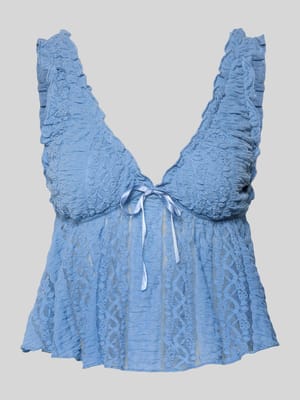 Top aus Spitze mit Schleifen-Detail Shop The Look MANNEQUINE