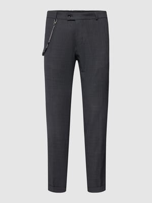 Spodnie do garnituru o kroju regular fit z ozdobnym łańcuszkiem model ‘Cameron’ Shop The Look MANNEQUINE