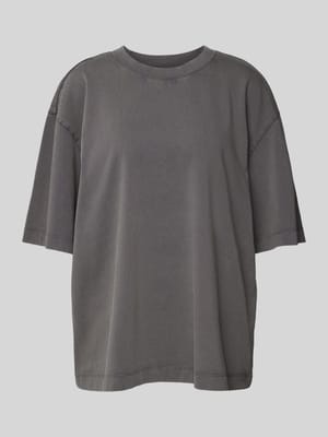 Oversized T-shirt met geribde ronde hals Shop The Look MANNEQUINE