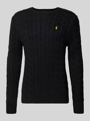 Strickpullover mit Label-Stitching Shop The Look MANNEQUINE