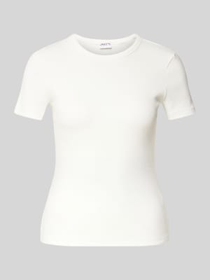 Slim Fit T-Sirt mit Feinripp Shop The Look MANNEQUINE