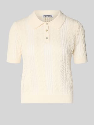 Poloshirt w dzianinowym wyglądzie, krój slim fit Shop The Look MANNEQUINE
