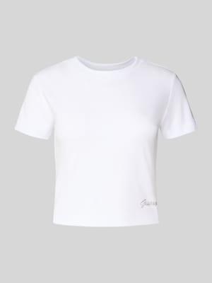 T-Shirt mit Label-Detail Shop The Look MANNEQUINE