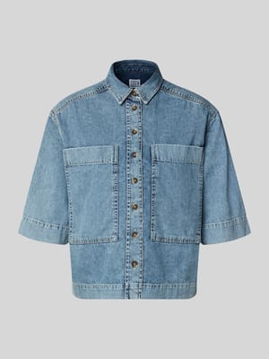 Relaxed Fit Hemdbluse in Denim-Optik Shop The Look MANNEQUINE